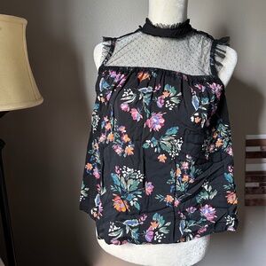 Floral Black Top FREE SHIPPING